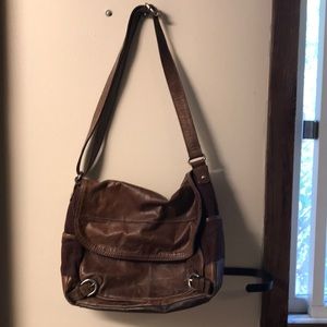 Fossil leather messenger bag